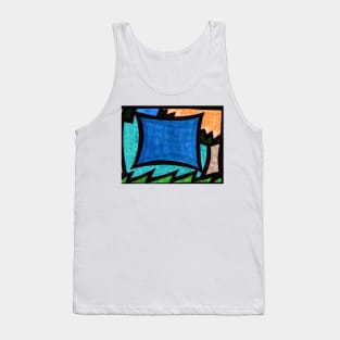 Abstract Summer Cabana By The Pool Tank Top